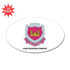 19EC - M01 - 01 - DUI - 19th Engineer Company with text Sticker (Oval 10 pk)