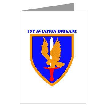 1AB - M01 - 02 - SSI - 1st Aviation Bde with text - Greeting Cards (Pk of 10)