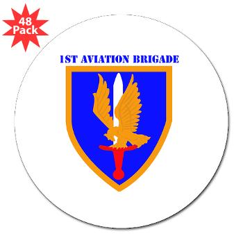1AB - M01 - 01 - SSI - 1st Aviation Bde with text - 3" Lapel Sticker (48 pk)