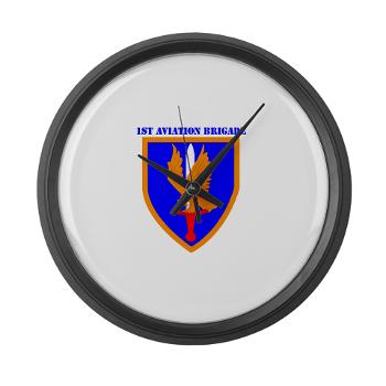 1AB - M01 - 03 - SSI - 1st Aviation Bde with text - Large Wall Clock