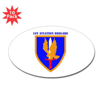 1AB - M01 - 01 - SSI - 1st Aviation Bde with text - Sticker (Oval 10 pk)