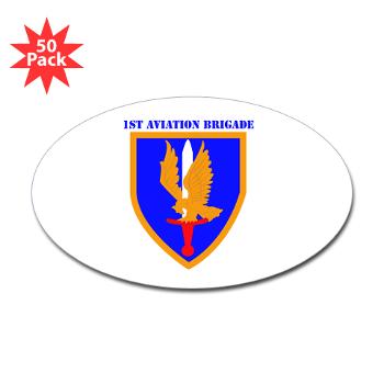 1AB - M01 - 01 - SSI - 1st Aviation Bde with text - Sticker (Oval 50 pk)