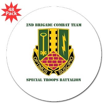 1AD2BCTSTB - A01 - 01 - DUI - 2nd BCT - Special Troops Bn with Text - 3" Lapel Sticker (48 pk)