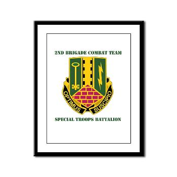 1AD2BCTSTB - A01 - 02 - DUI - 2nd BCT - Special Troops Bn with Text - Framed Panel Print
