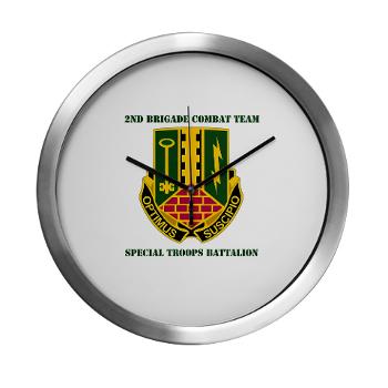 1AD2BCTSTB - A01 - 03 - DUI - 2nd BCT - Special Troops Bn with Text - Modern Wall Clock