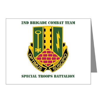 1AD2BCTSTB - A01 - 02 - DUI - 2nd BCT - Special Troops Bn with Textt - Note Cards (Pk of 20) - Click Image to Close