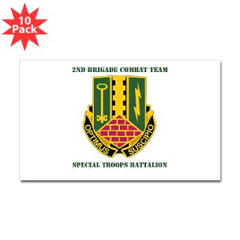 1AD2BCTSTB - A01 - 01 - DUI - 2nd BCT - Special Troops Bn with Text - Sticker (Rectangle 10 pk) - Click Image to Close