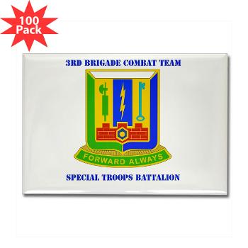 1AD3BCTSTB - M01 - 01 - DUI - 3rd BCT - Special Troops Bn with Text - Rectangle Magnet (100 pack)