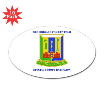 1AD3BCTSTB - M01 - 01 - DUI - 3rd BCT - Special Troops Bn with Text - Sticker (Oval 10 pk)