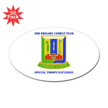1AD3BCTSTB - M01 - 01 - DUI - 3rd BCT - Special Troops Bn with Text - Sticker (Oval 50 k) - Click Image to Close