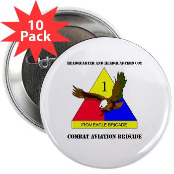1ADCABHHC - M01 - 01 - DUI - HQ & HQ Coy with Text - 2.25" Button (10 pack)