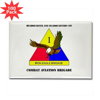 1ADCABHHC - M01 - 01 - DUI - HQ & HQ Coy with Text - Rectangle Magnet (100 pack) - Click Image to Close