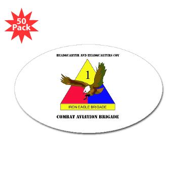 1ADCABHHC - M01 - 01 - DUI - HQ & HQ Coy with Text - Sticker (Oval 50 pk)