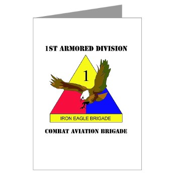 1ADCAB - M01 - 02 - DUI - Combat Avn Bde with Text Greeting Cards (Pk of 20)