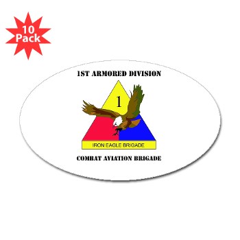 1ADCAB - M01 - 01 - DUI - Combat Avn Bde with Text Sticker (Oval 10 pk)