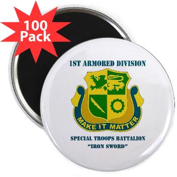 1ADDSTB - M01 - 01 - DUI - Division - Special Troops Battalion with Text - 2.25" Magnet (100 pack) - Click Image to Close