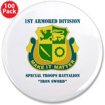 1ADDSTB - M01 - 01 - DUI - Division - Special Troops Battalion with Text - 3.5" Button (100 pack) - Click Image to Close