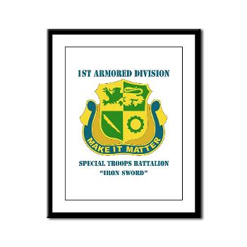 1ADDSTB - M01 - 02 - DUI - Division - Special Troops Battalion with Text - Framed Panel Print