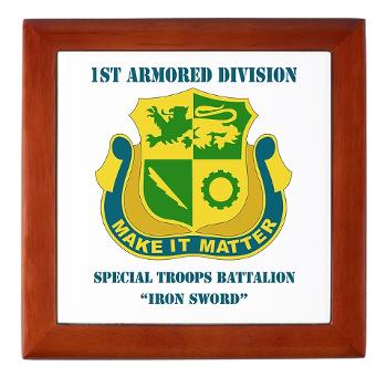 1ADDSTB - M01 - 03 - DUI - Division - Special Troops Battalion with Text - Keepsake Box