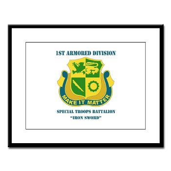 1ADDSTB - M01 - 02 - DUI - Division - Special Troops Battalion with Text - Large Framed Print - Click Image to Close