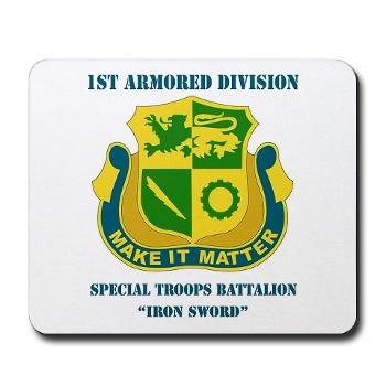 1ADDSTB - M01 - 03 - DUI - Division - Special Troops Battalion with Text - Mousepad