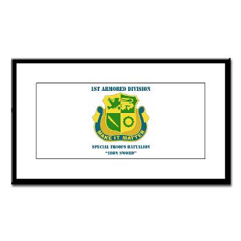 1ADDSTB - M01 - 02 - DUI - Division - Special Troops Battalion with Text - Small Framed Print