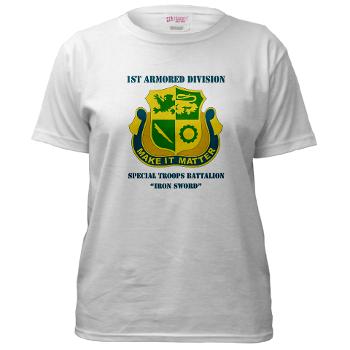 1ADDSTB - A01 - 04 - DUI - Division - Special Troops Battalion with Text - Women's T-Shirt - Click Image to Close