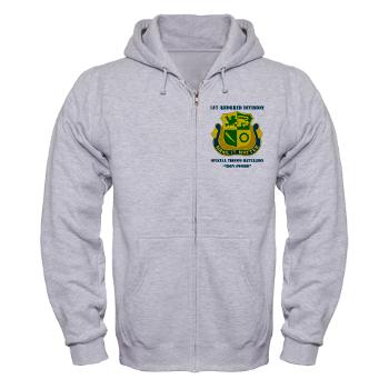 1ADDSTB - A01 - 03 - DUI - Division - Special Troops Battalion with Text - Zip Hoodie