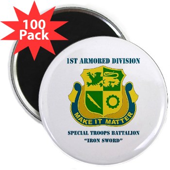 1ADSTBI - M01 - 01 - DUI - Div - Special Troops Bn with Text 2.25" Magnet (100 pack)