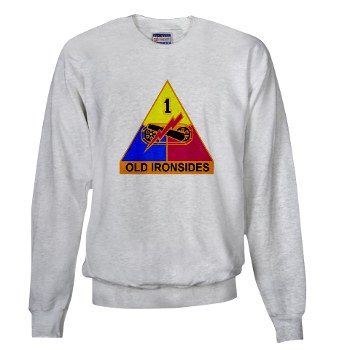 1AD - A01 - 02 - SSI - 1st Armored Division SweatShirt - Click Image to Close