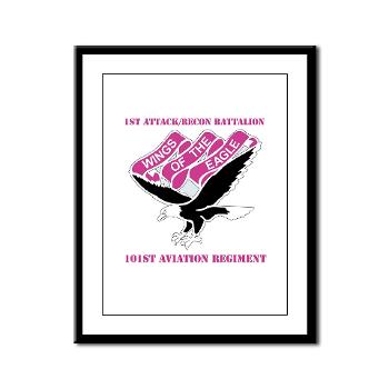 1ARB101AR - M01 - 02 - DUI - 1st Attack/Recon Battalion - 101st Aviation Regiment with Text - Framed Panel Print
