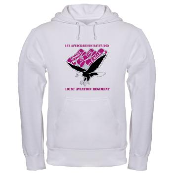 1ARB101AR - A01 - 03 - DUI - 1st Attack/Recon Battalion - 101st Aviation Regiment with Text - Hooded Sweatshirt