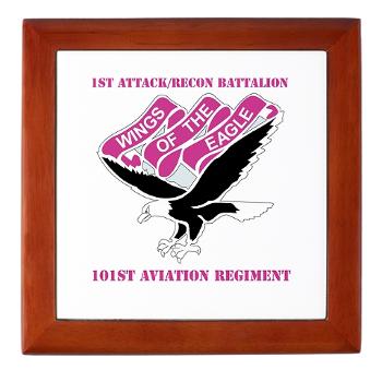 1ARB101AR - M01 - 03 - DUI - 1st Attack/Recon Battalion - 101st Aviation Regiment with Text - Keepsake Box