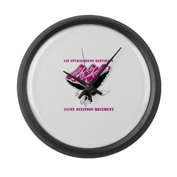 1ARB101AR - M01 - 03 - DUI - 1st Attack/Recon Battalion - 101st Aviation Regiment with Text - Large Wall Clock