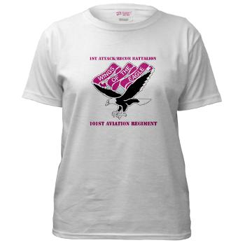 1ARB101AR - A01 - 04 - DUI - 1st Attack/Recon Battalion - 101st Aviation Regiment with Text - Women's T-Shirt - Click Image to Close