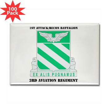1ARB3AR - M01 - 01 - DUI - 1st Attack/Recon Bn- 3rd Aviation Regiment with text - Rectangle Magnet (100 pack)
