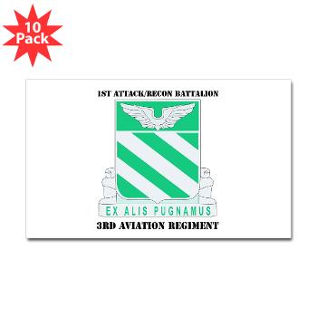 1ARB3AR - M01 - 01 - DUI - 1st Attack/Recon Bn- 3rd Aviation Regiment with text - Sticker (Rectangle 10 pk)