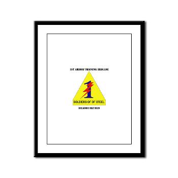 1ATBH - M01 - 02 - DUI - 1st Armor Training Brigade Headquarters with Text - Large Framed Print