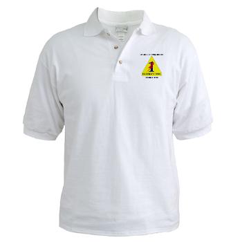 1ATBH - A01 - 04 - DUI - 1st Armor Training Brigade Headquarters with Text - Golf Shirt