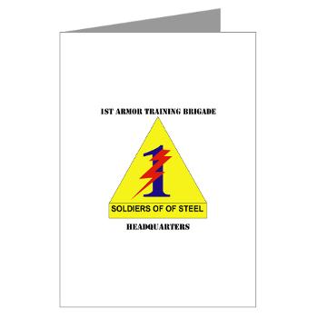 1ATBH - M01 - 02 - DUI - 1st Armor Training Brigade Headquarters with Text - Greeting Cards (Pk of 10) - Click Image to Close