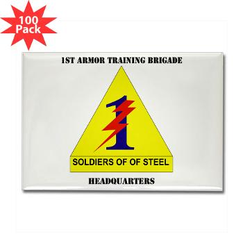 1ATBH - M01 - 01 - DUI - 1st Armor Training Brigade Headquarters with Text - Rectangle Magnet (100 pack)