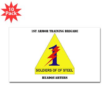 1ATBH - M01 - 01 - DUI - 1st Armor Training Brigade Headquarters with Text - Sticker (Rectangle 10 pk)
