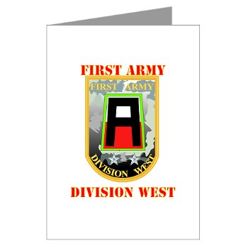 01AW - M01 - 03 - SSI - First Army Division West with Text - Greeting Cards (Pk of 10) - Click Image to Close