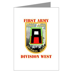 01AW - M01 - 03 - SSI - First Army Division West with Text - Greeting Cards (Pk of 20)