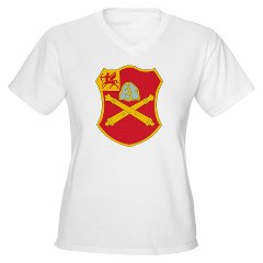 1B10FAR - A01 - 04 - DUI - 1st Bn - 10th Field Artillery Regiment Women's V-Neck T-Shirt