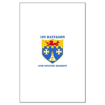 1B12IR - M01 - 02 - DUI - 1st Bn - 12th Infantry Regt with Text - Large Poster