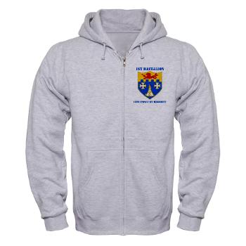 1B12IR - A01 - 03 - DUI - 1st Bn - 12th Infantry Regt with Text - Zip Hoodie