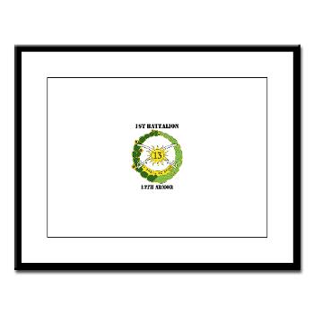 1B13A - M01 - 02 - DUI - 1st Battalion, 13th Armor with Text - Large Framed Print