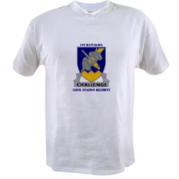 1B158AR - A01 - 04 - DUI - 1st Battalion,158th Aviation Regiment with Text - Value T-Shirt