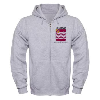 1B15FAR - A01 - 03 - DUI - 1st Bn - 15th FA Regt with Text - Zip Hoodie - Click Image to Close